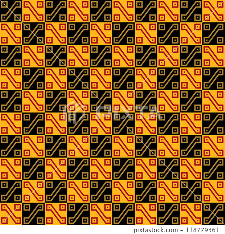 Inca textile motif with key pattern. Part of a tunic for men of the Inca Empire from the 15th century CE with unique design. Seamless tile that can be extended in all directions. Illustration. Vector. Inca textile motif with key pattern. Part of a tunic for men of the Inca Empire from the 15th century CE with unique design. Seamless tile that can be extended in all directions. Illustration. Vector. 118779361