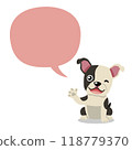 Vector cartoon character cute boston terrier dog with speech bubble 118779370