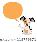 Vector cartoon character cute dog with speech bubble 118779371