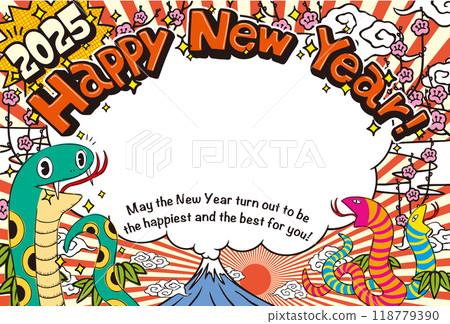 2025 Photo Frame New Year's Card "Hetauma Design" Happy New Year English Annotation Pattern 2025 Photo Frame New Year's Card "Hetauma Design" Happy New Year English Annotation Pattern 118779390