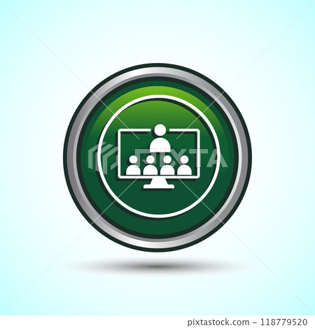 Online Training Icon Button Design Illustration 118779520