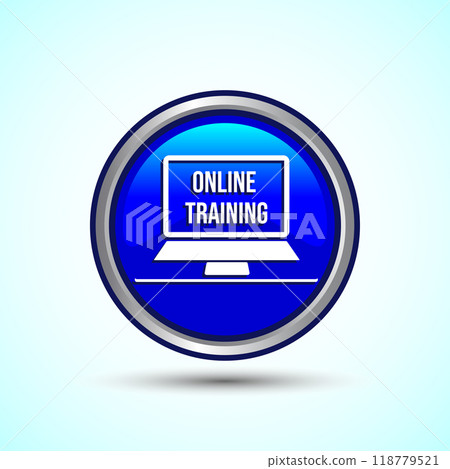 Online Training Icon Button Design Illustration Online Training Icon Button Design Illustration 118779521