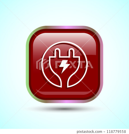 Electricity, Power, Plug Icon Design Illustration, Icon For Web and mobile application 118779558