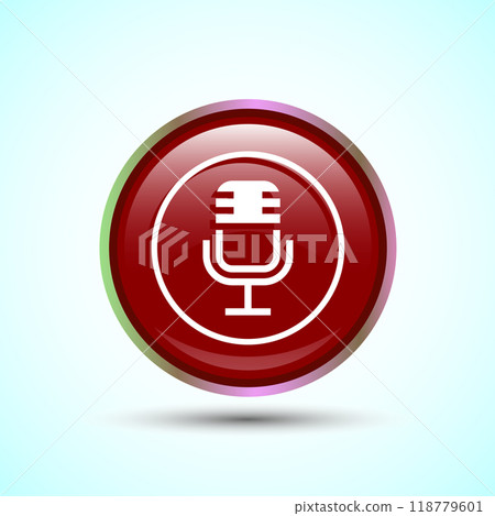 Podcast Icon Button Design Illustration Microphone Icon 118779601
