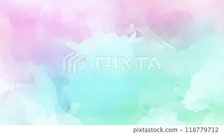 Pink and green watercolor texture background AI image 118779712