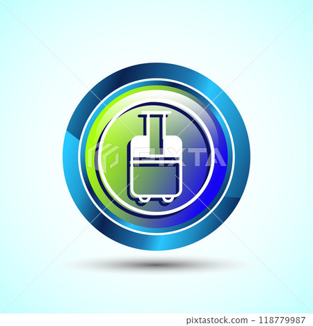 Luggage Icon Button Design Illustration. Travel Baggage Icon 118779987