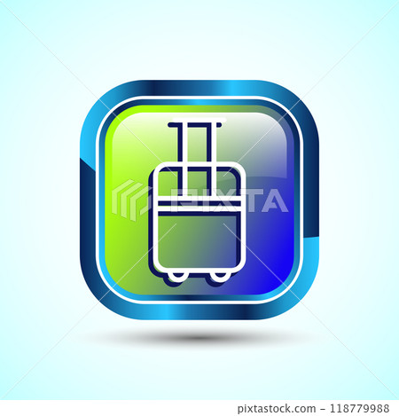 Luggage Icon Button Design Illustration. Travel Baggage Icon 118779988