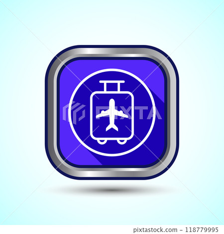 Luggage Icon Button Design Illustration. Travel Baggage Icon 118779995