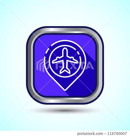 Airplane Icon Button Design Illustration. Flight Transport Sign. Travel, Holiday symbol Airplane Icon Button Design Illustration. Flight Transport Sign. Travel, Holiday symbol 118780007