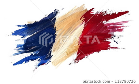 Abstract French Flag with Bold Brush Strokes in Blue, White, and Red_2 Abstract French Flag with Bold Brush Strokes in Blue, White, and Red_2 118780726