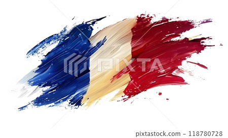 Abstract French Flag with Bold Brush Strokes in Blue, White, and Red_4 Abstract French Flag with Bold Brush Strokes in Blue, White, and Red_4 118780728