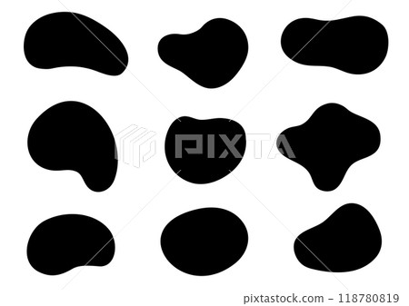 Black fluid shape frame set Black fluid shape frame set 118780819