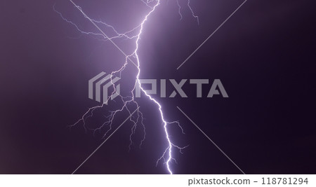 thunderstorm, thunder lightning bolts in the clouds in sky in night thunderstorm, thunder lightning bolts in the clouds in sky in night 118781294