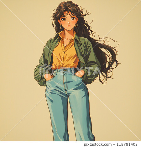 復古風格女人的插圖 118781402