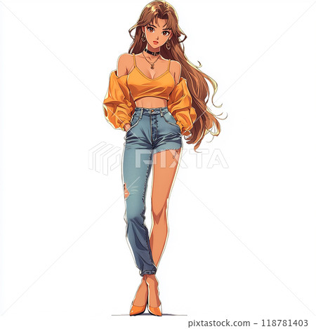 復古風格女人的插圖 118781403