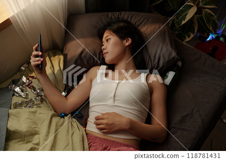 Taking selfie after booze party Taking selfie after booze party 118781431
