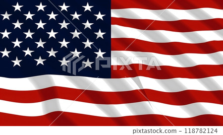 Waving American Flag_1 - the American flag with its fifty white stars and thirteen red and white stripes, waving gracefully Waving American Flag_1 - the American flag with its fifty white stars and thirteen red and white stripes, waving gracefully 118782124