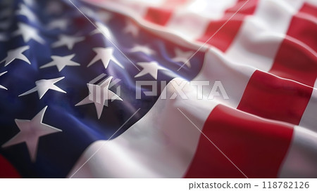 Waving American Flag_3 - the American flag with its fifty white stars and thirteen red and white stripes, waving gracefully Waving American Flag_3 - the American flag with its fifty white stars and thirteen red and white stripes, waving gracefully 118782126