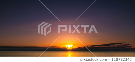 charming colorful clouds in the sky in evening 118782343