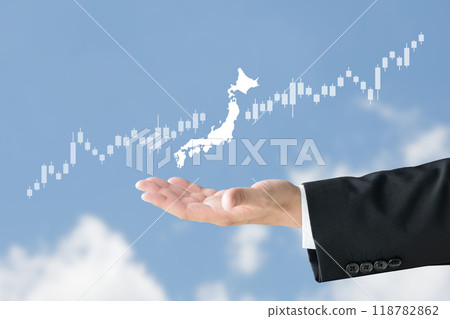 Image of rising stock prices in Japan Image of rising stock prices in Japan 118782862