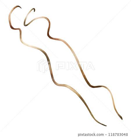 Dry wooden twisted branches. Watercolor hand painted isolated floral illustration for Christmas winter or autumn design, home decor, floral labels, botanical poster, prints, wedding bouquets 118783048