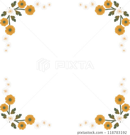 frame of flowers seamless pattern with birds and flowers 118783192