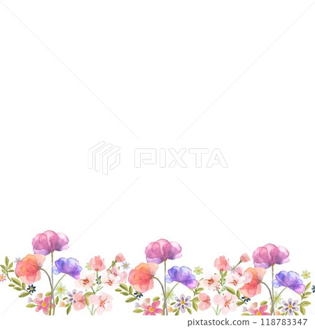 frame of flowers seamless pattern with birds and flowers frame of flowers seamless pattern with birds and flowers 118783347