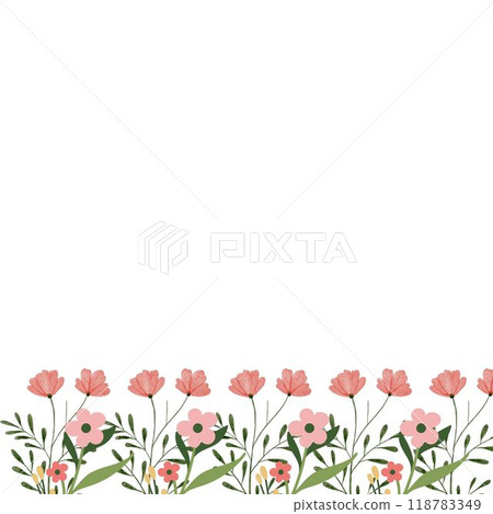 frame of flowers seamless pattern with birds and flowers frame of flowers seamless pattern with birds and flowers 118783349