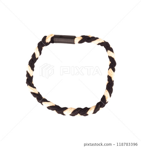 Hair tie color black isolated on white background 118783396