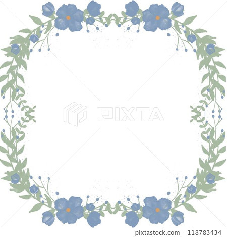 frame of flowers seamless pattern with birds and flowers 118783434