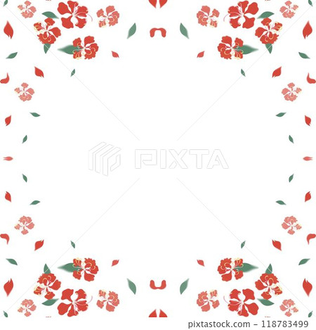 frame of flowers seamless pattern with birds and flowers 118783499