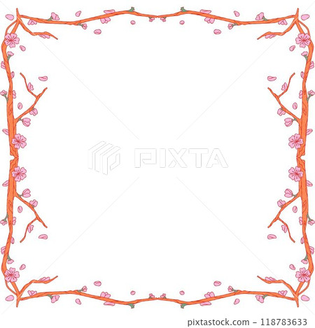 frame of flowers seamless pattern with birds and flowers frame of flowers seamless pattern with birds and flowers 118783633