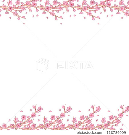 frame of flowers seamless pattern with birds and flowers 118784009