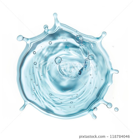 Splash of blue gel isolated on white background. Cosmetic product sample 118784046
