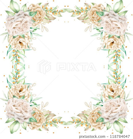 frame of flowers seamless pattern with birds and flowers frame of flowers seamless pattern with birds and flowers 118784047
