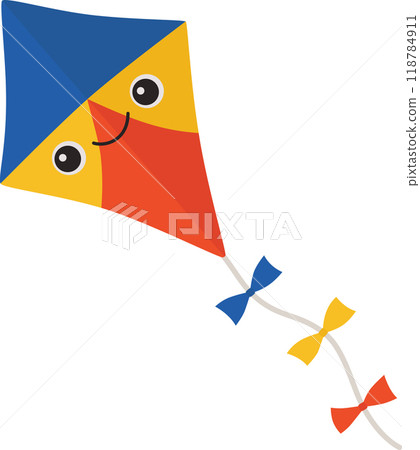 Cute kite with smiling face Cute kite with smiling face 118784911