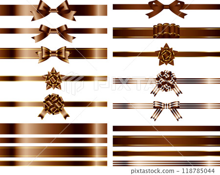 Ribbon, knot variation 1-18 brown Ribbon, knot variation 1-18 brown 118785044
