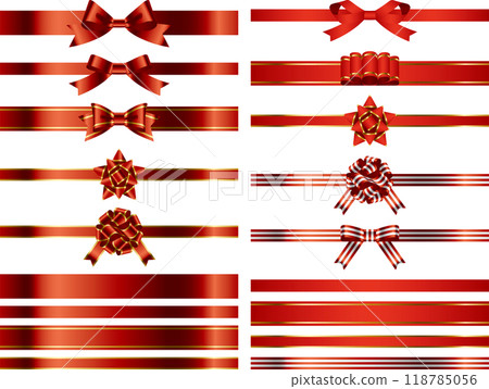 Ribbon, knot variation 1-10 red 118785056