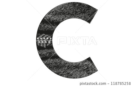 Vector decorative grunge font. Letter with riveted metal sheets. 118785258