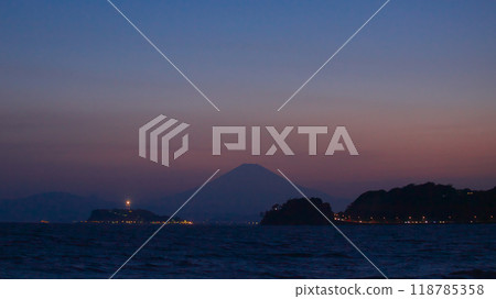 Shonan sunset and Mt. Fuji Natural scenery 118785358