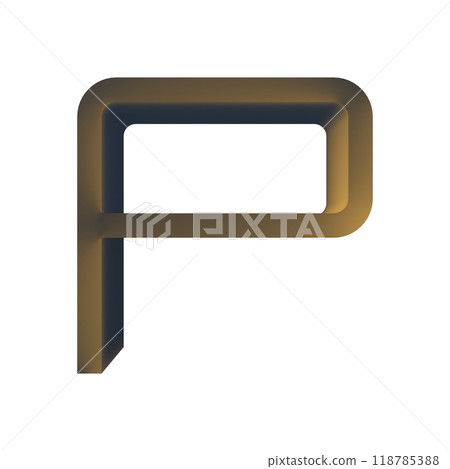 3D rendered illustration. Decorative letter in the dark. Custom art font. 3D rendered illustration. Decorative letter in the dark. Custom art font. 118785388