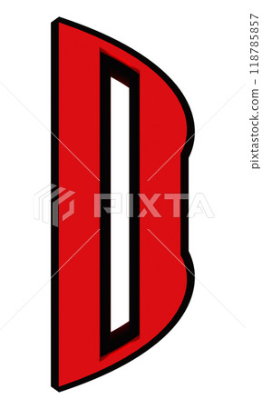3D rendered illustration. Decorative glowing letter. Custom art font. 3D rendered illustration. Decorative glowing letter. Custom art font. 118785857