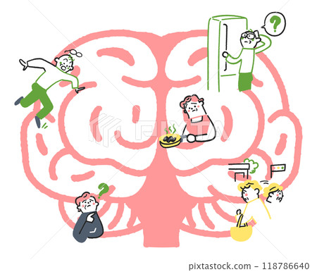 Dementia symptoms and suspicion stock illustration material 118786640