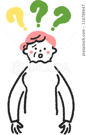 Senior with dementia who has many questions or does not understand many things Stock illustration material 118786647