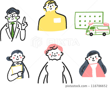 Stock image of a set of human medical systems to look after seniors 118786652