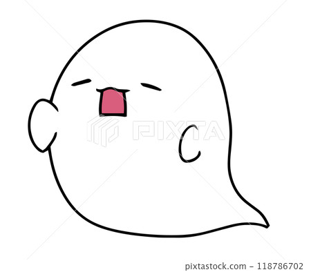 Illustration material of a loose white ghost Illustration material of a loose white ghost 118786702