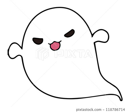 Illustration material of a loose white ghost Illustration material of a loose white ghost 118786714