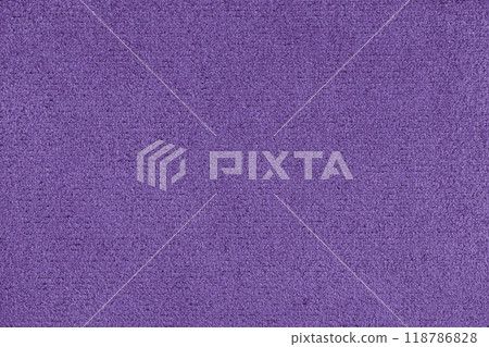 Plain purple colored microfiber detail texture, suede leather structure, textile background 118786828