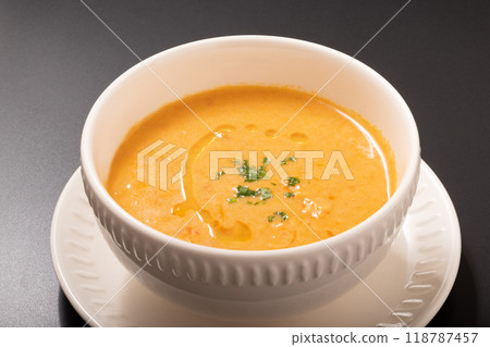 Cream soup with red snow crab Cream soup with red snow crab 118787457