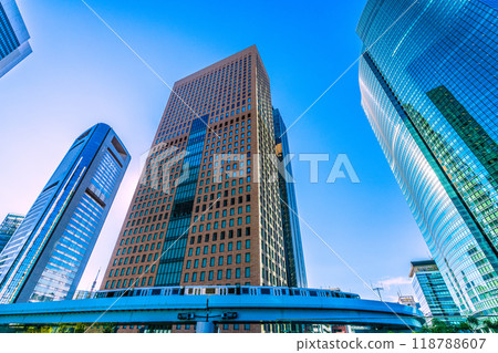 Tokyo cityscape, Japan, September. Overlooking the Shiodome office district and other areas. Tokyo cityscape, Japan, September. Overlooking the Shiodome office district and other areas. 118788607